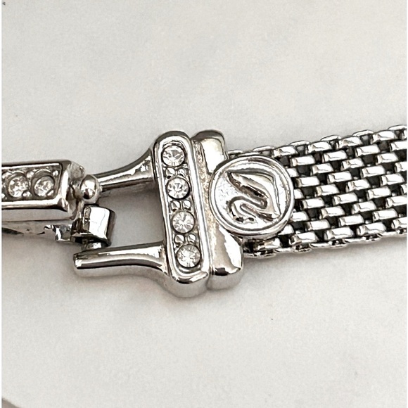 💥 Stunning Vintage Swarovski White Pave Crystal and Silver Star Woven Bracelet 💥 - Picture 10 of 13